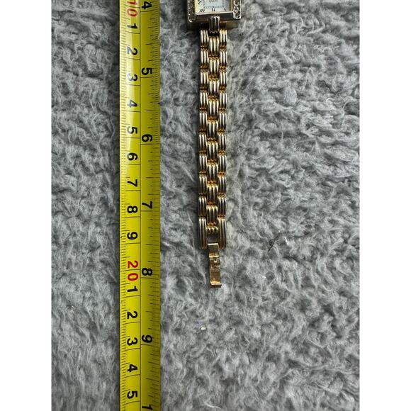 EJ Gold Tone Rhinestone Quartz Women's Wrist Watch Bracelet Band - Picture 3 of 9